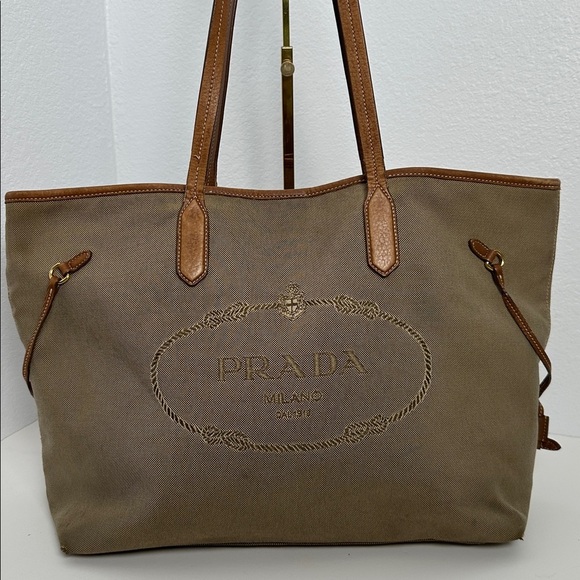 💯Authentic Prada  Canvas Tote Handbag🍀 - Picture 4 of 17
